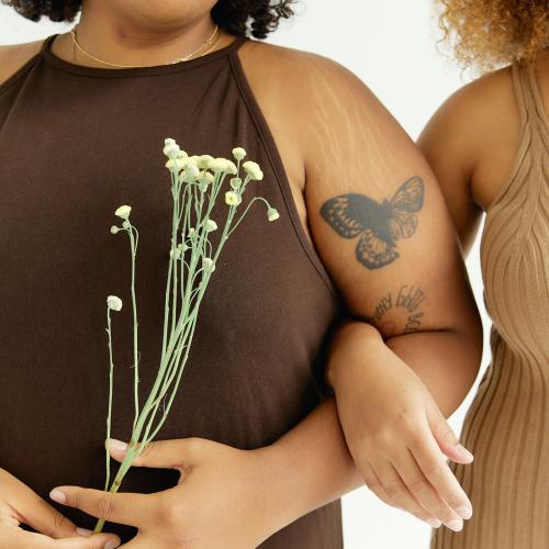 Women holding flower